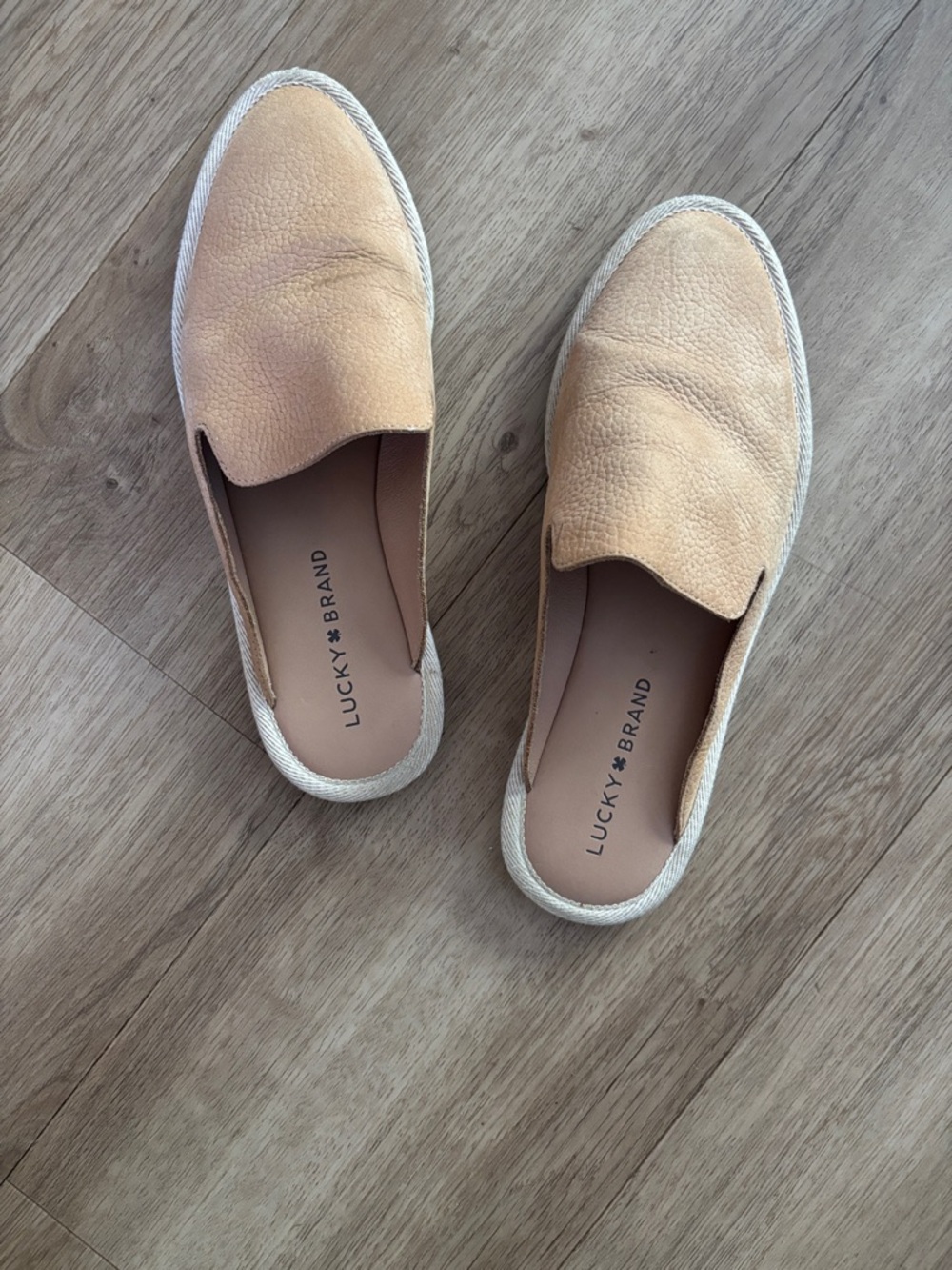 Lucky Brand Beige Slip-On Espadrille Mules